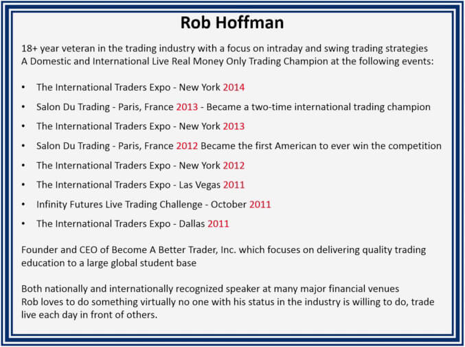 Championnats de trading gagnés par Rob Hoffman